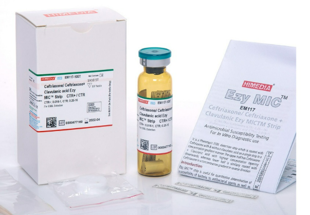 Himedia Ceftriaxone / Ceftriaxone + Clavulanic acid Ezy MIC™ strip Vial of 120 STRIPS