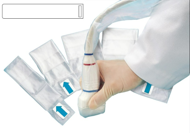 Ultracover Ultrasound Probe Covers,Non-Latex Elastic bands - TPU Telescopically Folded with Gel 1230mm X 130mm Box40