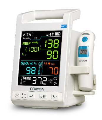 Comen NC3 Vital signs monitor including: NIBP, Comen SpO2, PR, and TEMP