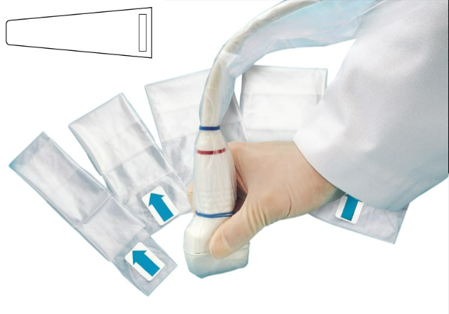 Ultracover Ultrasound Probe Covers, Non-Latex Elastic bands - TPU Tapered (45mm to 100mm) and 400mm Box40