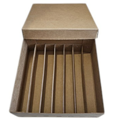 Slide Storage Box with Lid, 6 Partitions, 7 Compartments