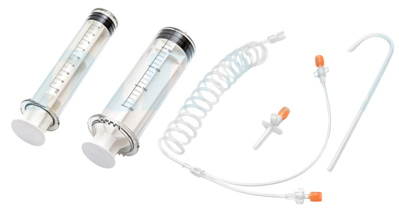 Diaguru Antmed dual syringe , 100 mL/ 200 mL for Nemoto, with Y tubing and 2 x spikes (Packaged 20 in a box)