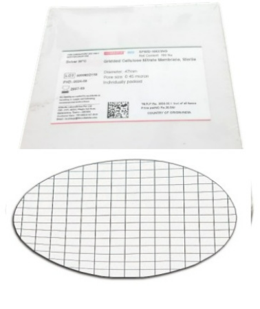 Himedia Gridded Cellulose Nitrate filtration membrane 47mm dia, 0.22 μm pore size (CN) Pack/100