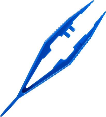 Diaguru Sterile Forcep Tweezer Blue 11cm Box/100