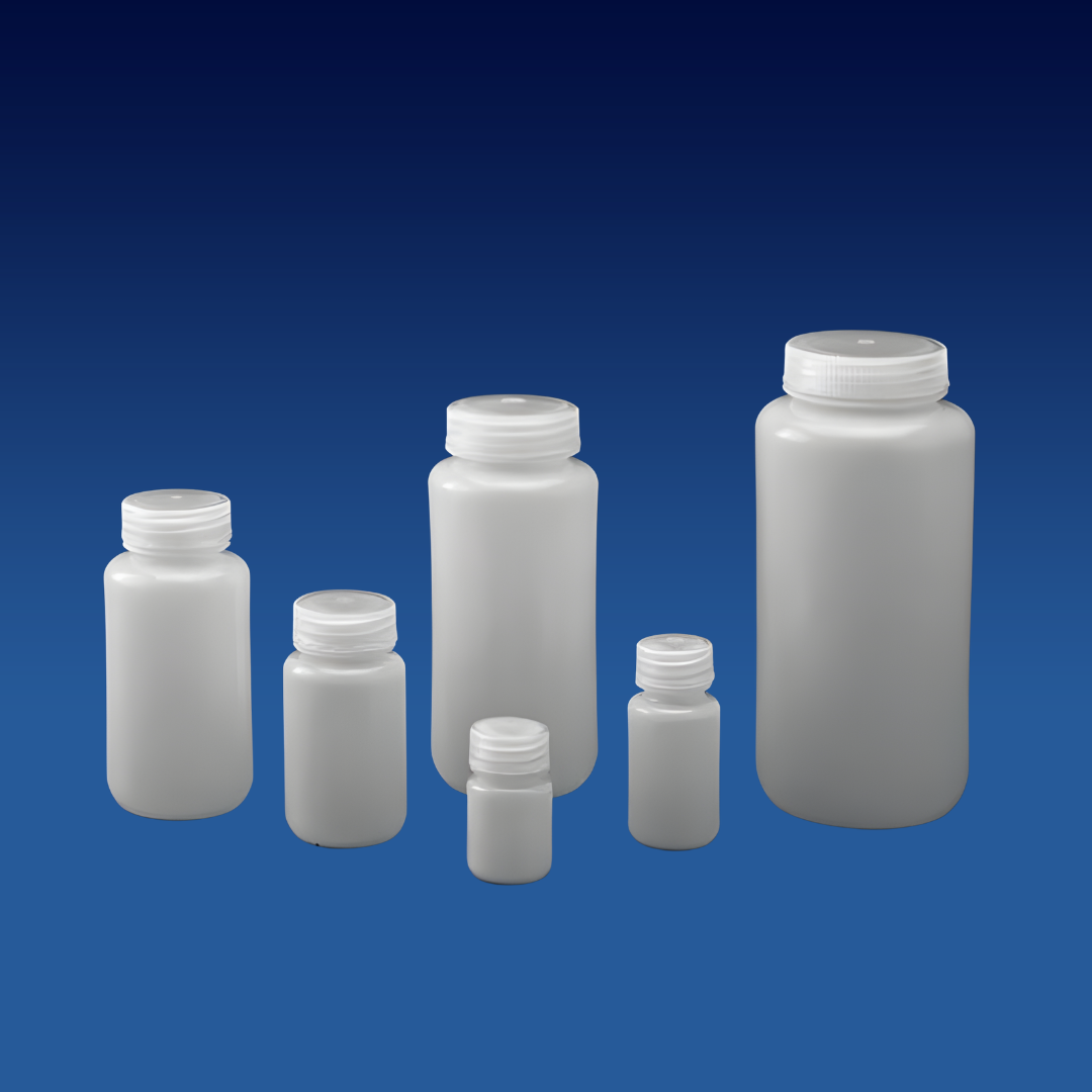 Medilab - Reagent Bottle Wide Mouth, HDPE, Natural, 125mL 12 Pcs/Pack