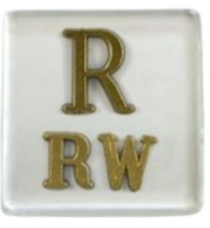 Radiology ID Marker "R" Lead Letter With 2 Initials Mounted