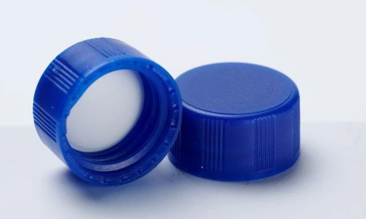 DiaGuru White PTFE Red Silicone Septa 9×1mm 9mm Blue Short Screw Polypropylene Cap Closed Top 100pcs/pack