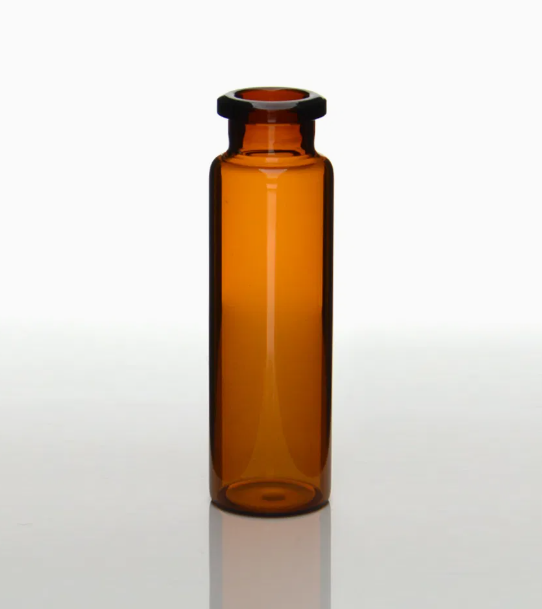 DiaGuru 20mL Amber Crimp-Top Headspace Vial Flat Bottom 22.5×75 mm Type 5.0 Glass 100pcs/pack