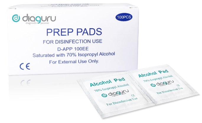 Diaguru Alcohol Prep Pads 70% IPA Box/100