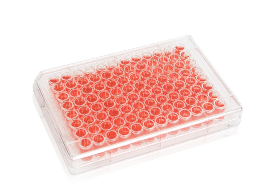 Diaguru 96-Well Cell Culture Plate, 0.36ml, Clear. Flat Bottom. Tissue Culture (TC) Treated; Plastic/Paper Individually wrapped, Sterile, 50/carton