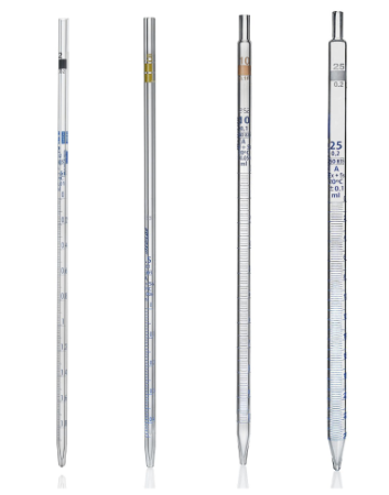 Medilab 1.0mL Borosilicate Glass Graduated Pipette, ±0.01mL Tolerance, Mohr Type, Class A, Each