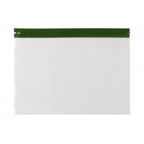 Zipper Bag Green 370mm W X 255mm L + 105um Ctn/500