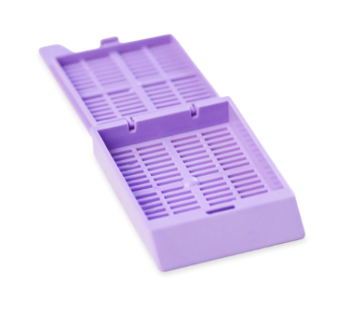 Diaguru Tissue Embedding Cassette, Taped, 45°Angle Marking Area, Detachable Lid & Stripe Holes, Purple, 2000 Pcs/Carton