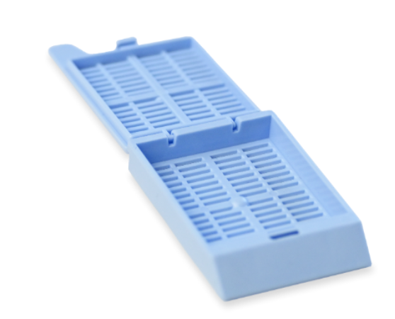 Diaguru Tissue Embedding Cassette, Taped, 45°Angle Marking Area, Detachable Lid & Stripe Holes, Blue, 2000 Pcs/Carton