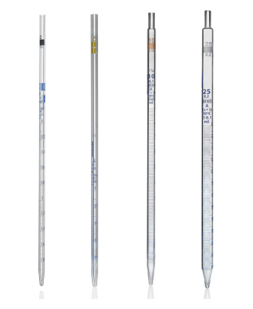 Medilab 2.0mL Borosilicate Glass Graduated Pipette, ±0.02mL Tolerance, Mohr Type, Class A, Each