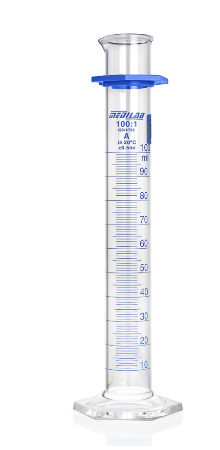Medilab 2000mL Glass Measuring Cylinder, with Hexagonal Base, Class A, Each