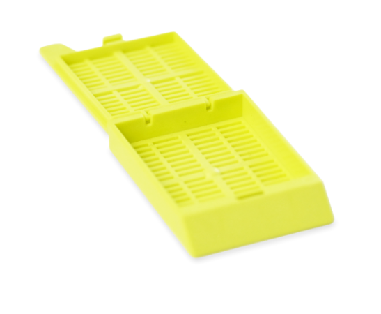 Diaguru Tissue Embedding Cassette, Taped, 45°Angle Marking Area, Detachable Lid & Stripe Holes, Yellow, 2000 Pcs/Carton