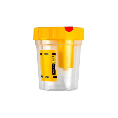 FL Medical Urintransfer 120ml in PP; Yellow Screw Cap, Paper Label EACH