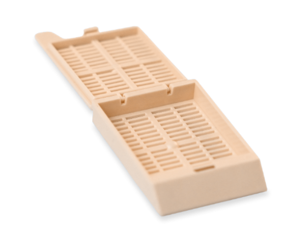 Diaguru Tissue Embedding Cassette, Taped, 45°Angle Marking Area, Detachable Lid & Stripe Holes, Tan, 2000 Pcs/Carton