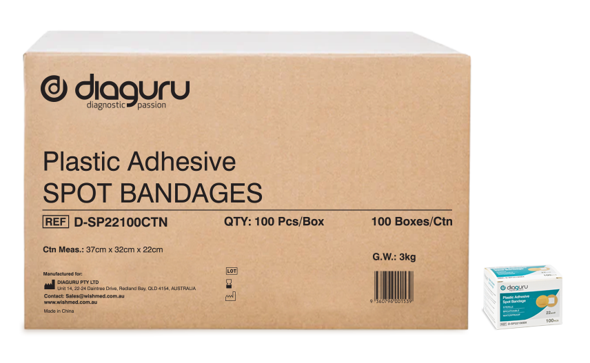 Diaguru Spot Plaster Waterproof Sterile Box/100, 100 Box/Carton