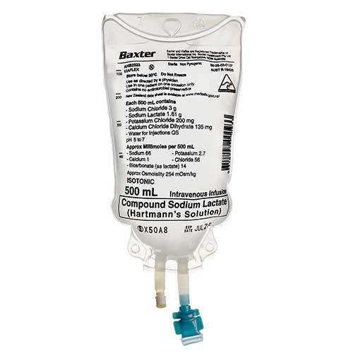 Compound Sodium Lactate Hartmanns IV Solution 500 mL Intravenous Infusion Viaflex  bag; Each