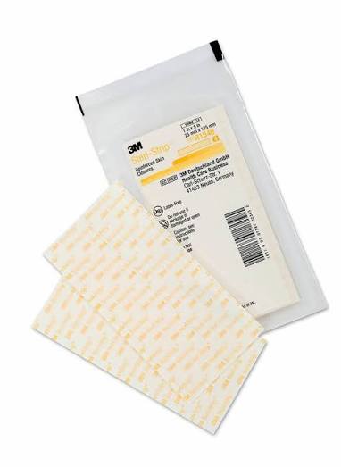 Solventum Steri-Strip Reinforced Adhesive Skin Closures, 25mm x 120mm Yellow Pk/4 Box/50 Packs