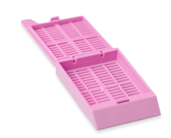 Diaguru Tissue Embedding Cassette, Taped, 45°Angle Marking Area, Detachable Lid & Stripe Holes, Pink, 2000 Pcs/Carton