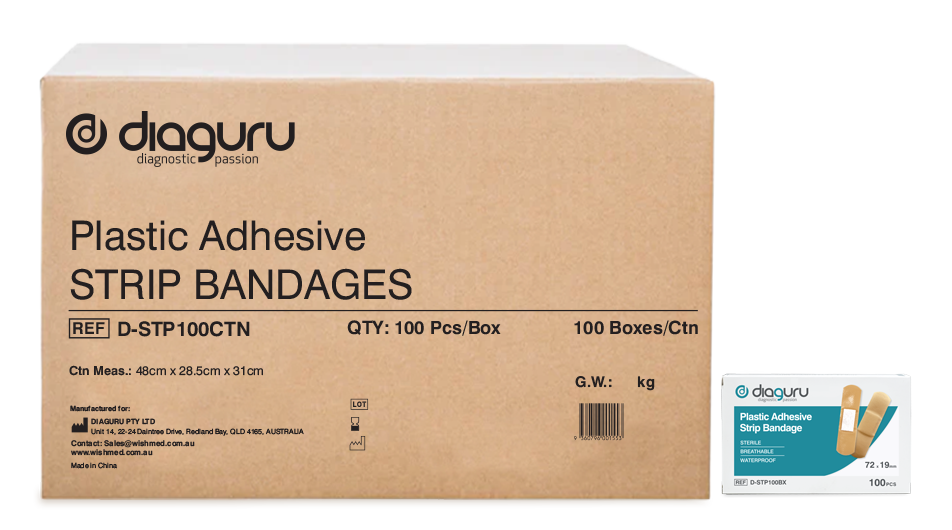 Diaguru Strip Plaster Waterproof Sterile Ctn/10000