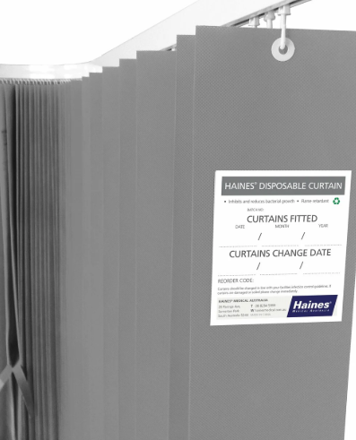 Medicurtain Disposable Curtains 7.5m Wide X 2.0m Drop Grey Box/5