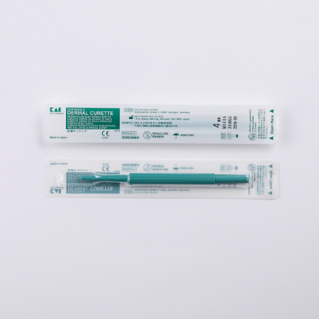 Kai Dermal Curette 2mm Single Use; Stainless Steel Box/20