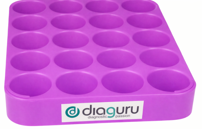 Diaguru Sample Container Rack for 70ml Jars, Hard Plastic Pink EACH