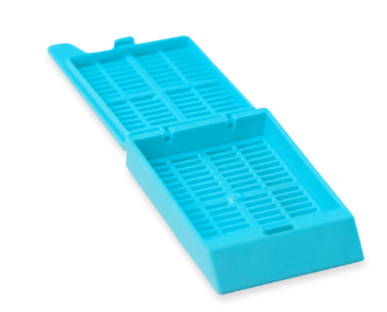 Diaguru Tissue Embedding Cassette, Taped, 45°Angle Marking Area, Detachable Lid & Stripe Holes, Aqua, 2000 Pcs/Carton