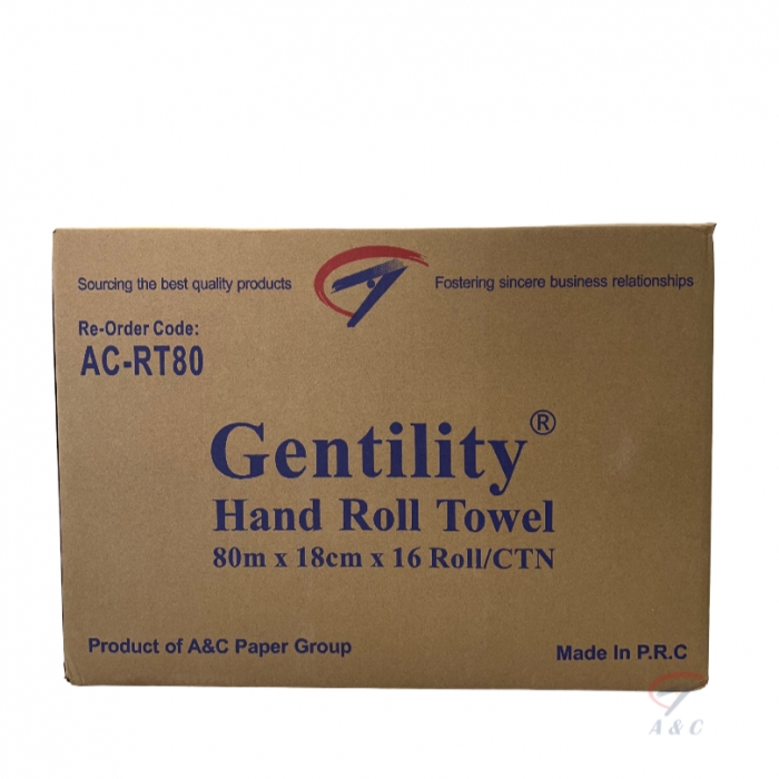 Gentility Hand Roll Towels Premium 1ply 80mX18cm 16 Rolls / Carton