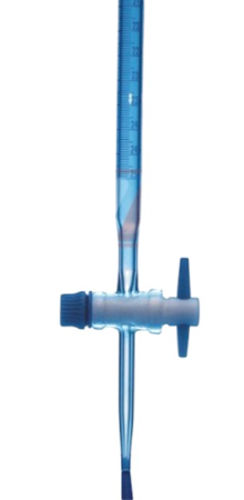 Burette with Straight Bore PTFE Key Stopcock Class A with Batch Certificate 25ml EACH