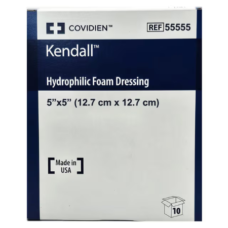 Kendall Hydrophilic Foam Dressing (12.7 cm x 12.7 cm) Box/10