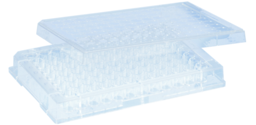 Microtitre Test Plate 96 Well, Transparent Polystyrene Round Base, Slip-On Lid, Sterile Box/50
