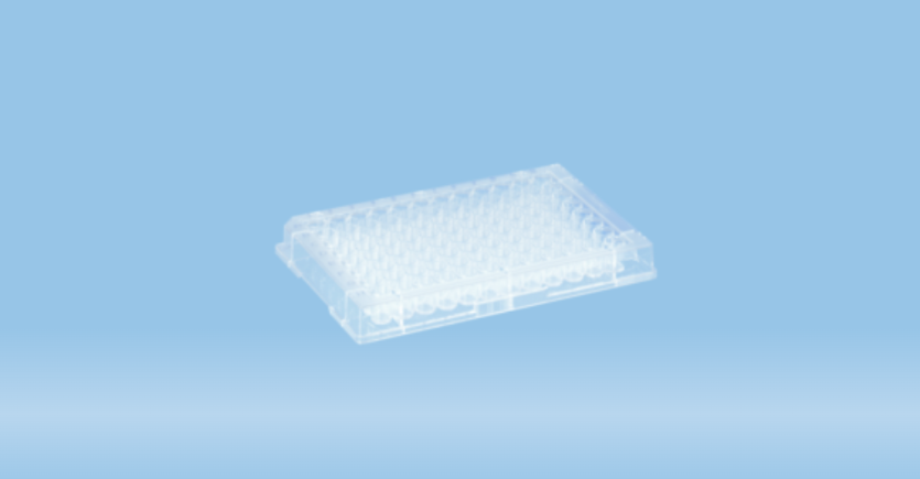 Microtitre Test Plate 96 Well, Transparent Polystyrene Conical Base, Pack/100