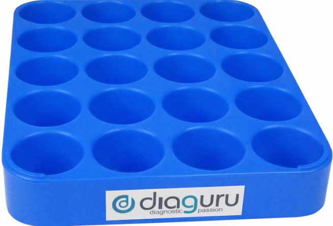 Diaguru Sample Container Rack for 70ml Jars, Hard Plastic Blue EACH