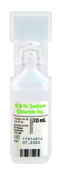 B Braun Sodium Chloride 0.9% for Injection 20 mL Plastic Ampoule; Box/20