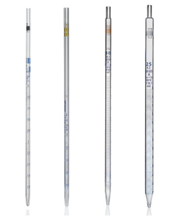 Medilab 5.0mL Borosilicate Glass Graduated Pipette, ±0.1mL Tolerance, Mohr Type, Class A, Each