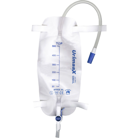 Urimaax Drainage Bag Leg 500ml 30cm Sterile 80bx/ctn