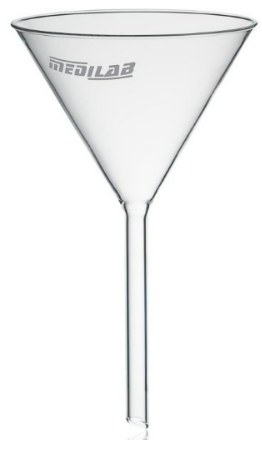 Medilab Filtering Funnel 100 mm with Stem 60° Angle Glass DIN ISO 4798 USP Standard Pack/10