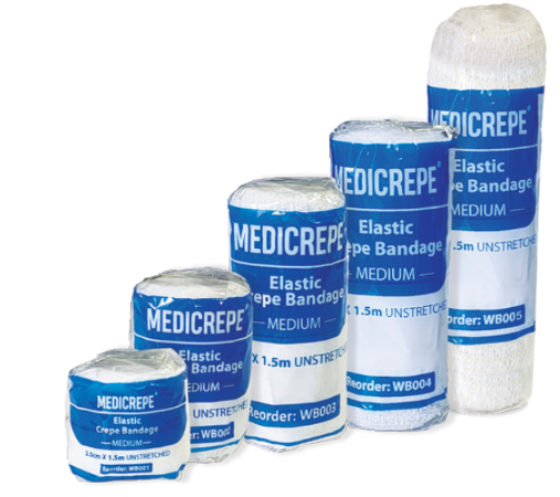MEDICREPE Cotton Crepe Bandage (Medium) - Unstretched 15cmx1.6m Pk/12