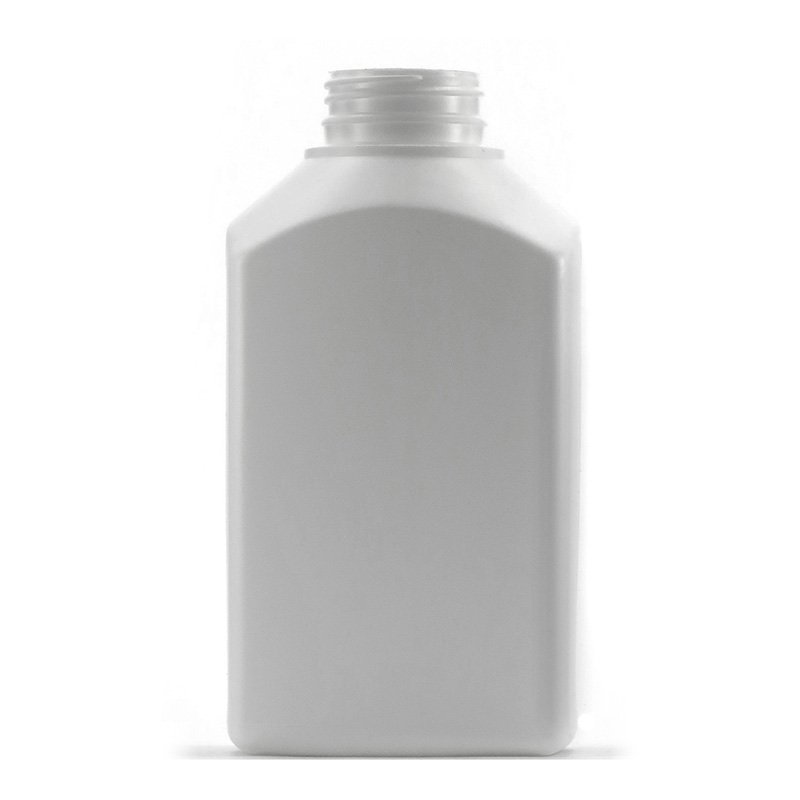 1L White HDPE Rectangular Tablet Bottle With 45mm TT White PP Cello Wadded Screw Cap, 126 / Carton