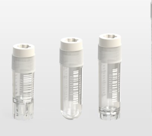 2ml CryoGen Tube, Graduated, Sterile, Clearline, with Barcode, Round Bottom, Internal Stella Cap, 500 / Ctn