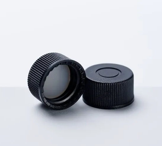 DiaGuru Nature PTFE/Nature Silicone Septa 13.5×1.5mm 15-425 Black Screw PP Cap Closed-Top 100pcs/pack