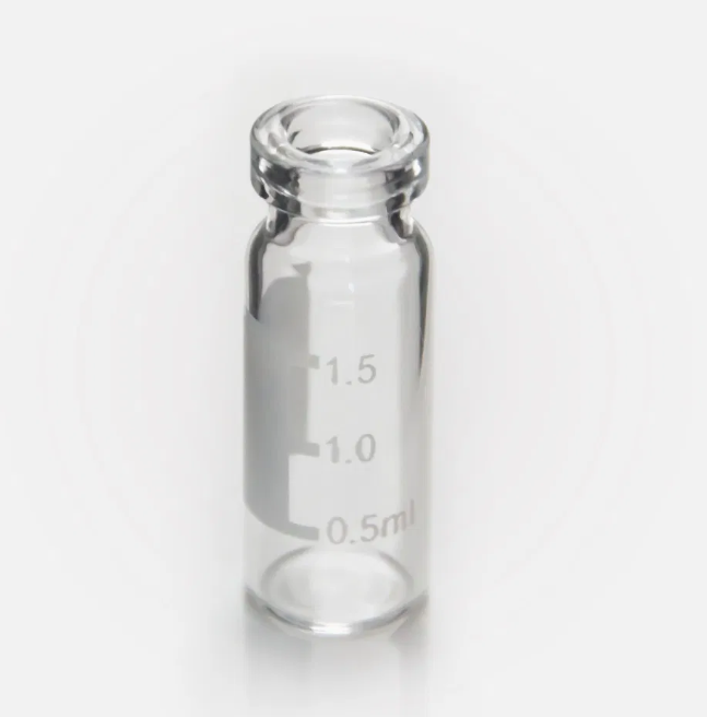 DiaGuru 1.5mL Clear Crimp Neck Vial w Write-On Spot 11.6×32mm Type 5.0 Glass 100pcs/pack