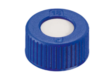 DiaGuru Clear PTFE White Silicone Septa 9×1mm 9mm Blue Polypropylene Cap 6mm Centre Hole Bonded 100pcs/pack