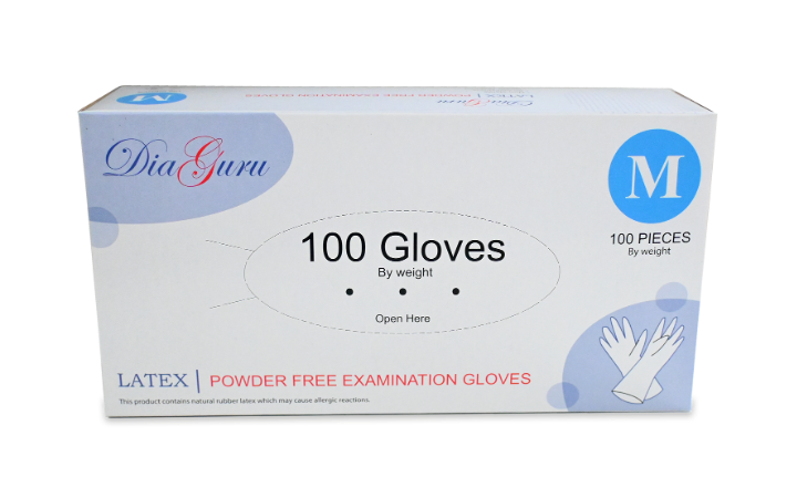 Diaguru Latex Examination Gloves Powder-Free Extra Small Box/100