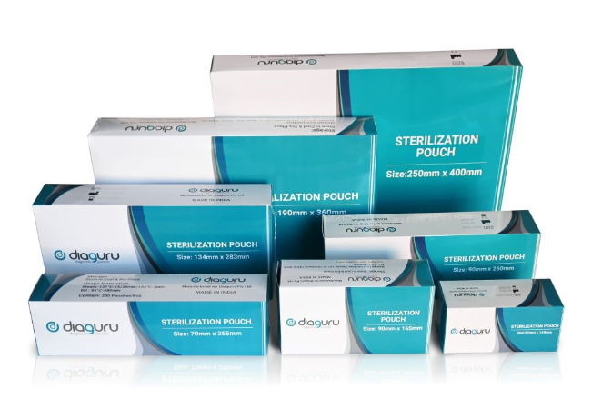 Diaguru Self-Sealing Sterilisation Pouch; 70mm x 255 mm; 200/Pack